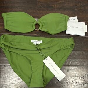 Veronica Beard Green Bandeau Bikini